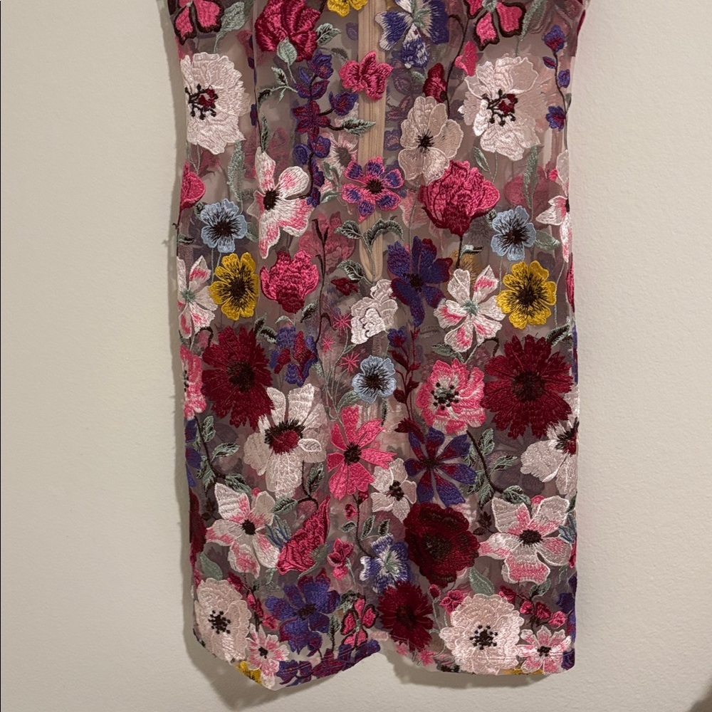 Boston Proper Embroidered Floral Midi Dress Size 2 - Picture 6 of 13